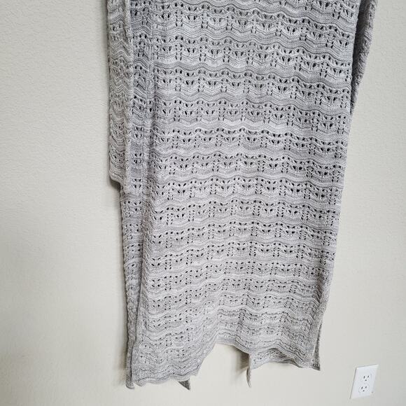 Freshman Long Cardigan Sweater Women Small Open Front Fall Winter Casual Crochet - Picture 10 of 10